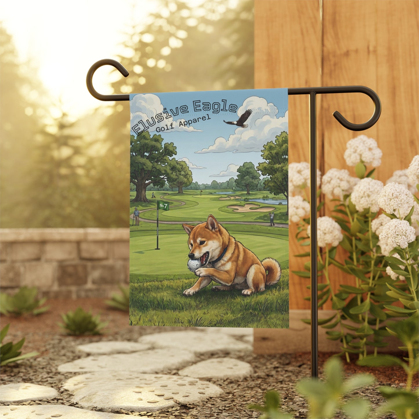 Elusive Eagle Bad Shiba Garden Flag
