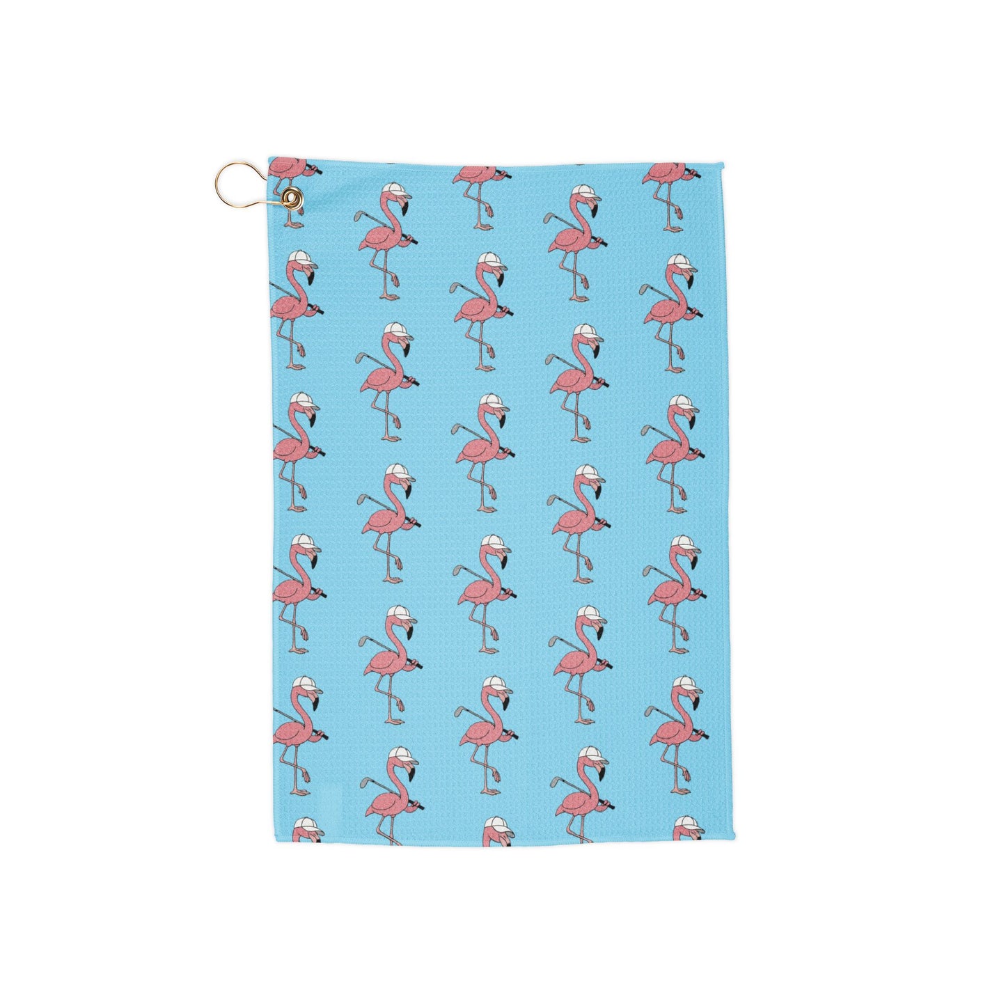 Elusive Flamingo Pattern Golf Towel