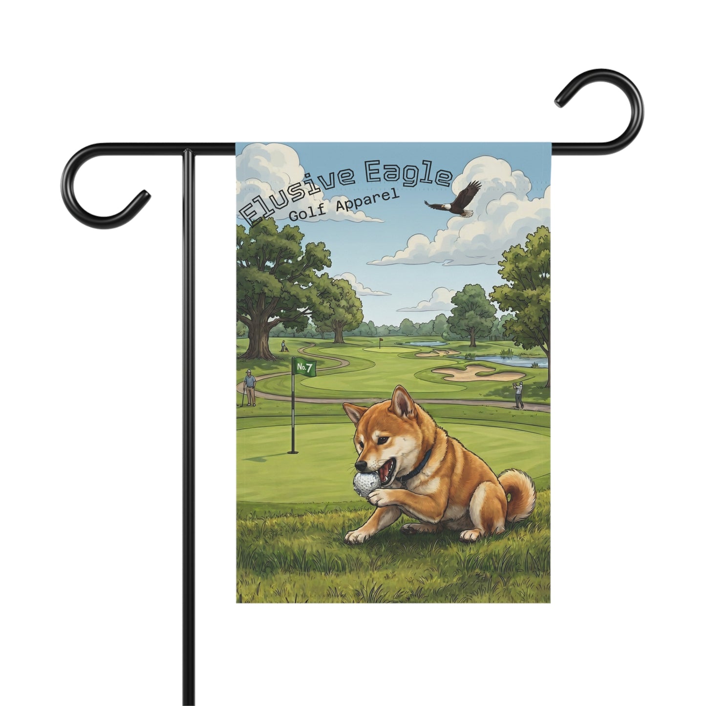 Elusive Eagle Bad Shiba Garden Flag