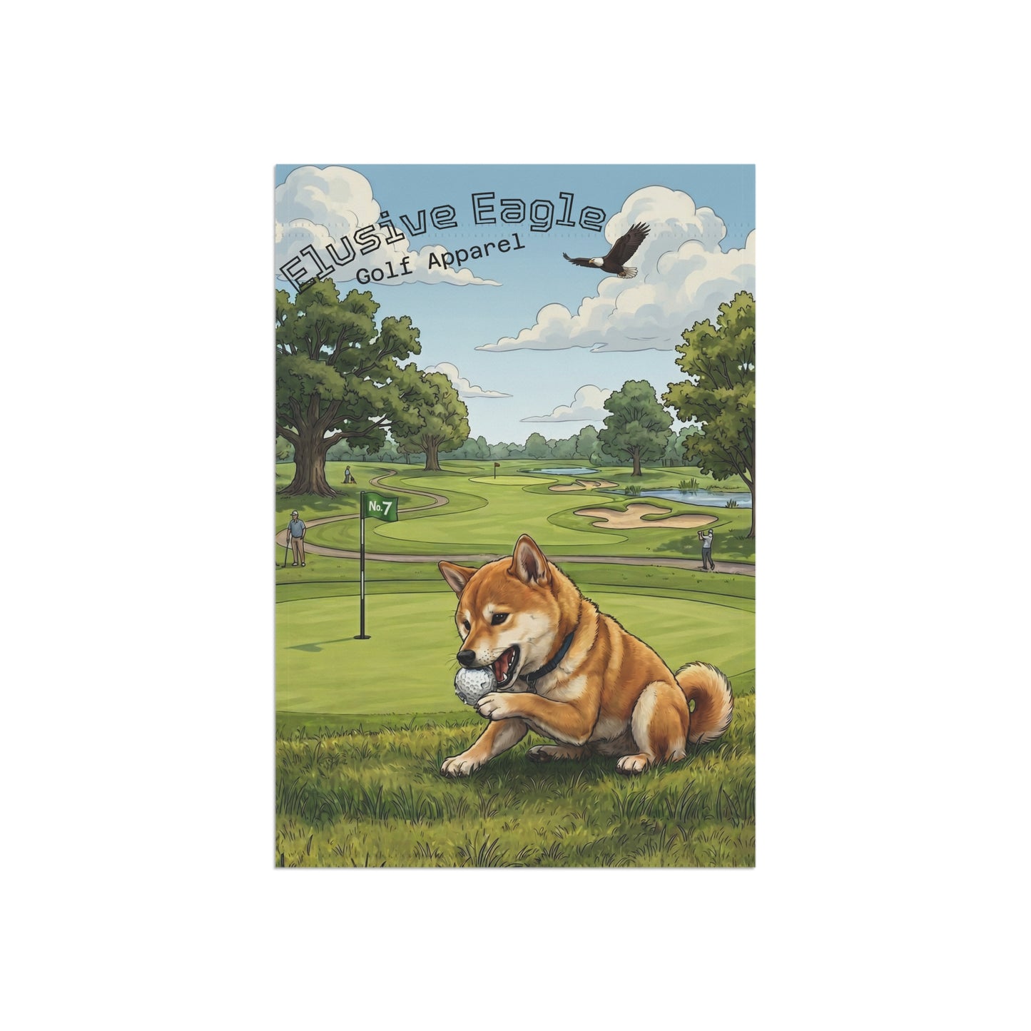 Elusive Eagle Bad Shiba Garden Flag